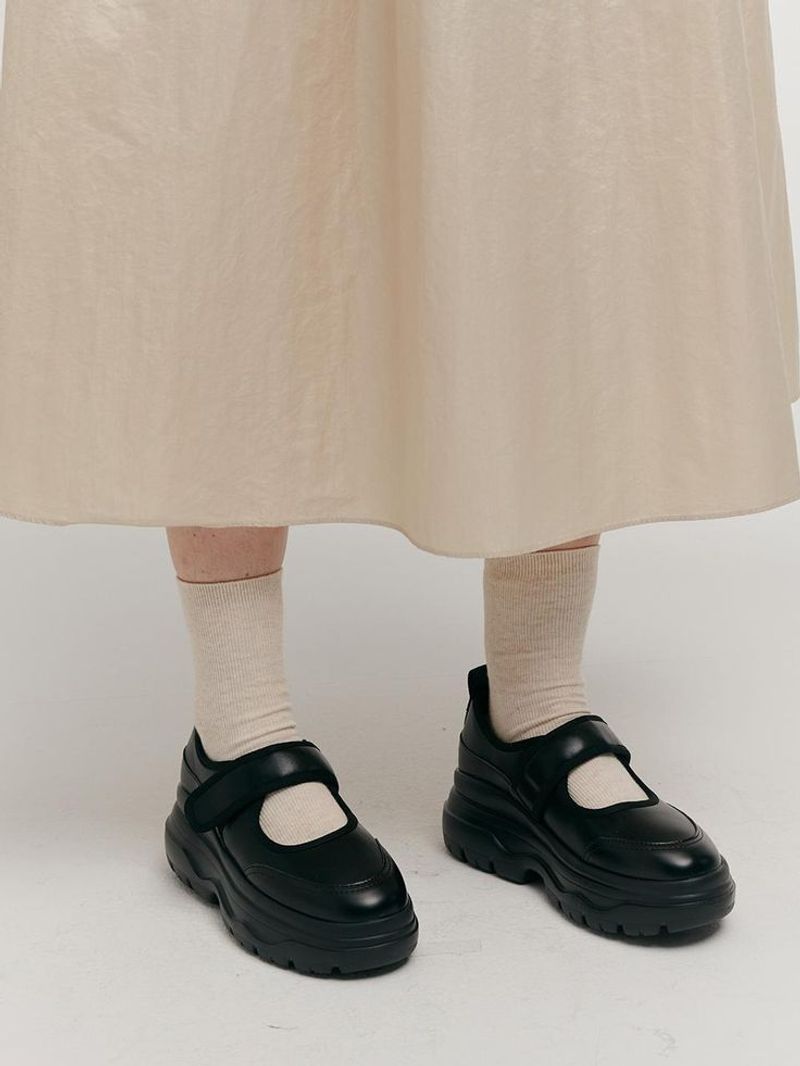 Clunky Mary Janes with Velcro Straps