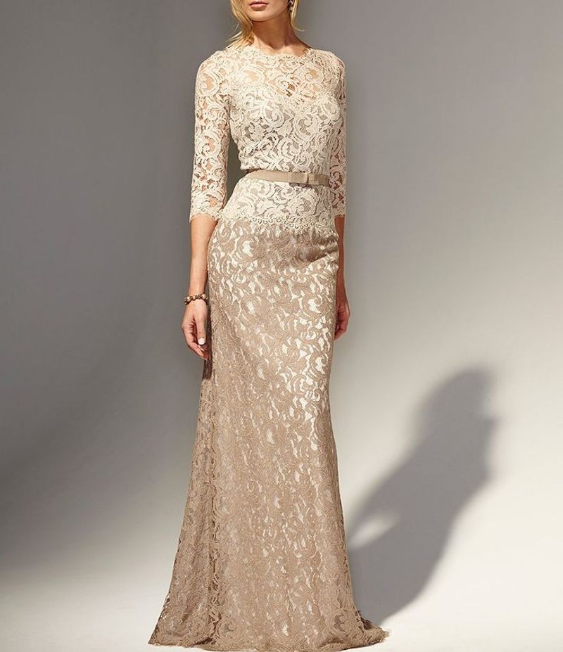 Tadashi Shoji Lace Illusion Gown