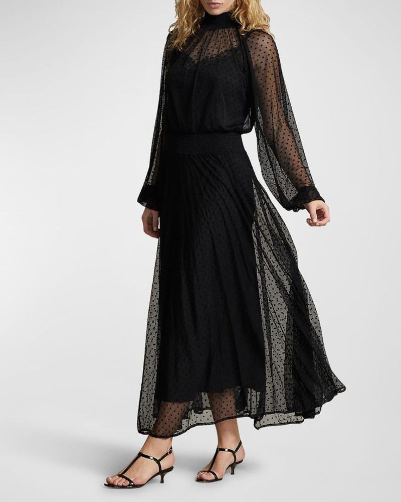 Lauren Mock Neck Maxi Dress