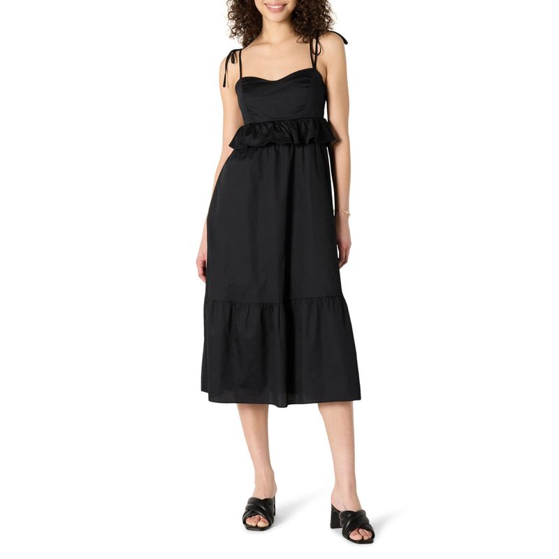 Amazon Essentials Cotton Sateen Empire‑Waist Midi Dress