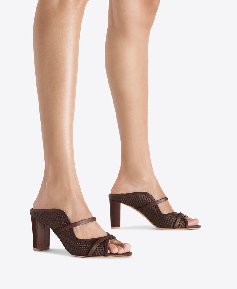 Tonal Block-Heel Mules