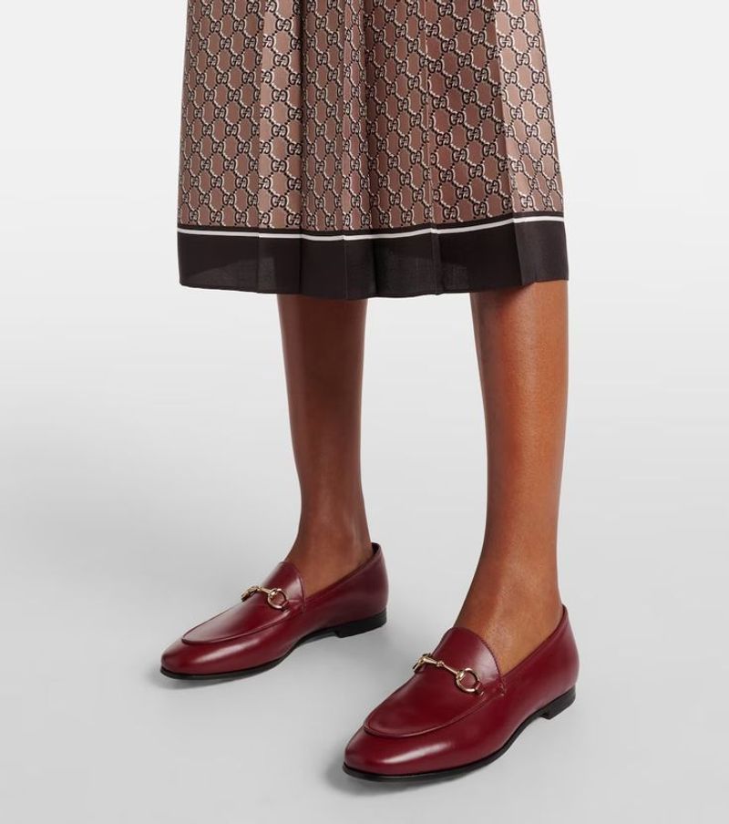 Gucci Red Leather Loafers with Horsebit Detail