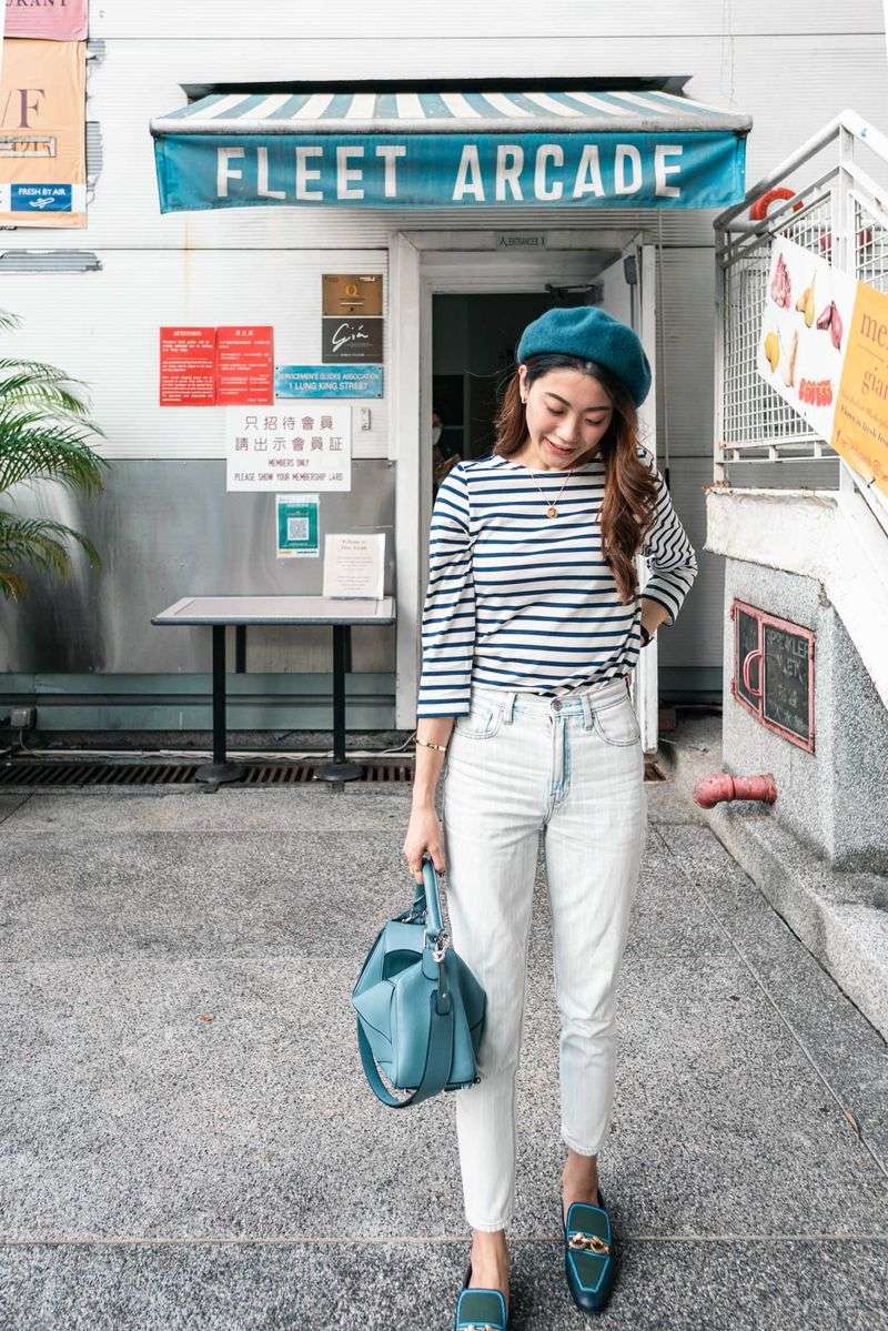 Breton Striped Tee + White Jeans + Loafers