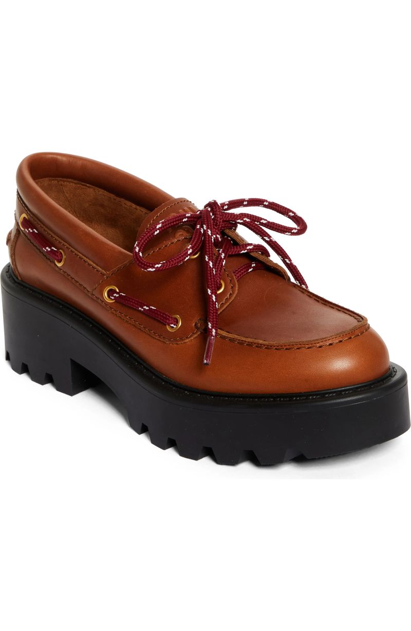 Miu Miu Lug Sole Boat Shoe