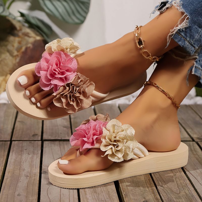 Flip-Flops with Fabric Flowers or Rhinestones