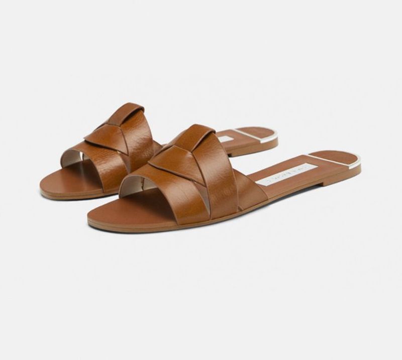 Zara Leather Crossover Sandals