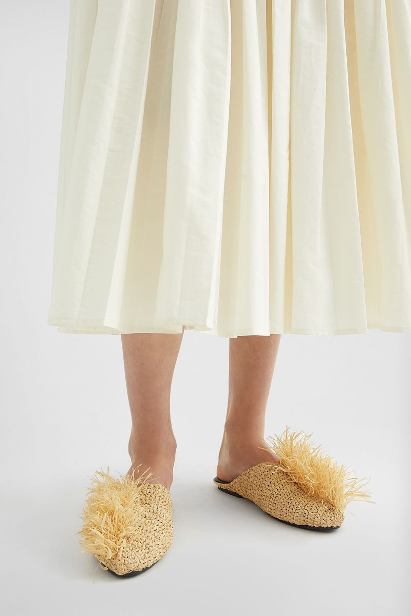 Jil Sander Raffia Palm Slippers