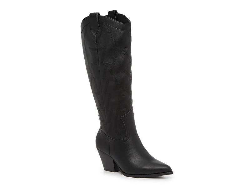 Journee Signature Pryse Leather Western Boot