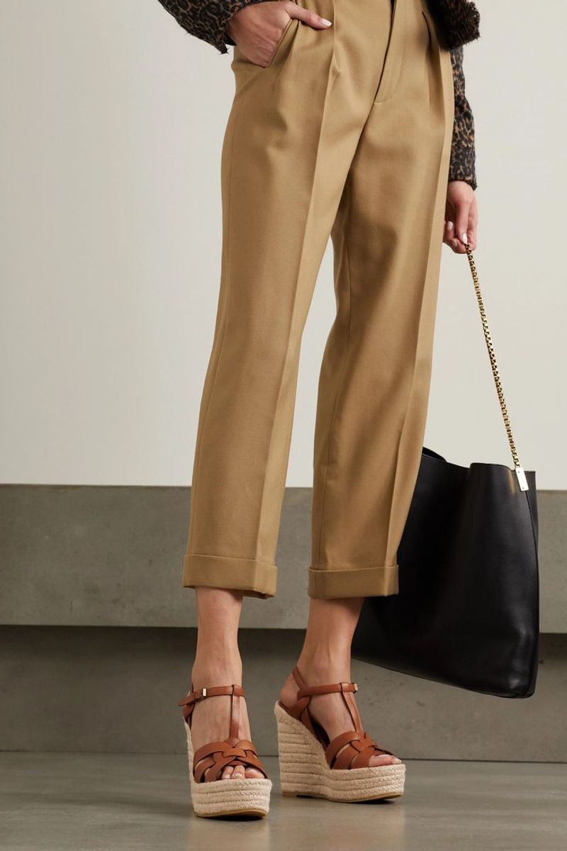 Blouse + Tailored Trousers + Platform Espadrilles