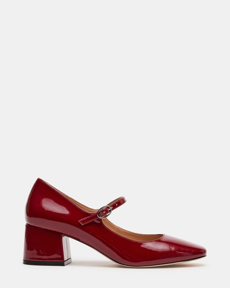Steve Madden HAWKE Red Patent Mary Jane Pumps