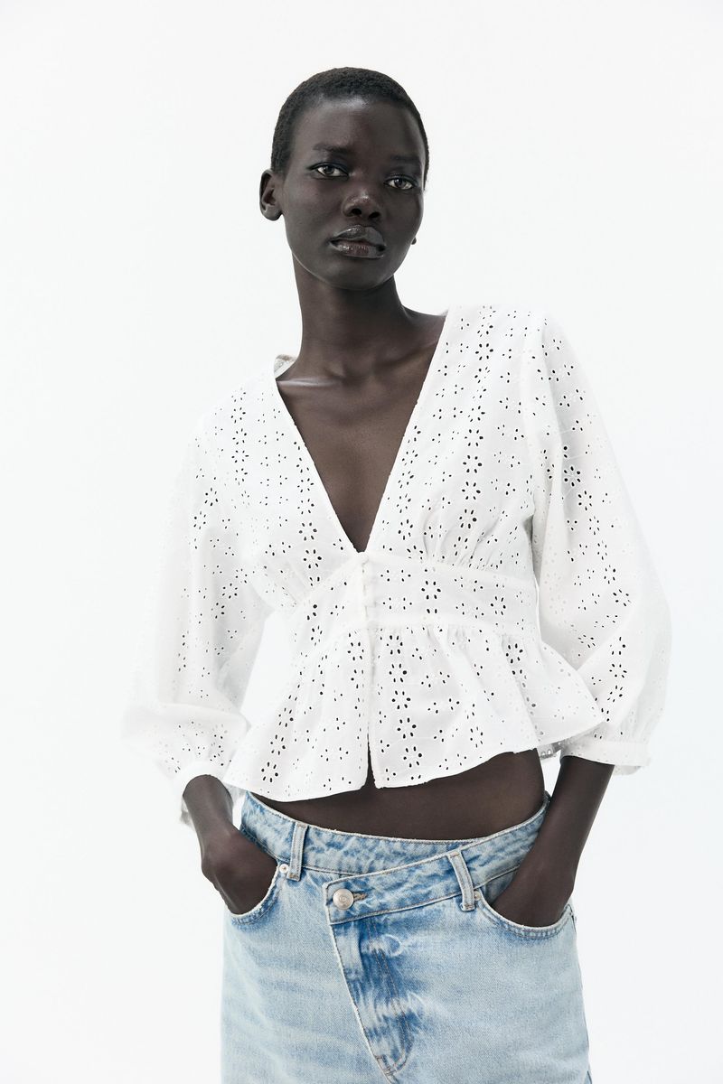 Embroidered White Blouse
