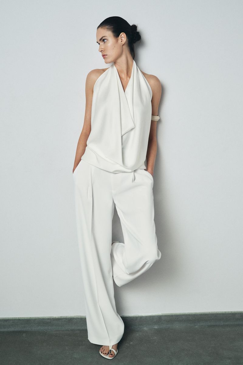 Tie-Back Halter Top with Matching Trousers