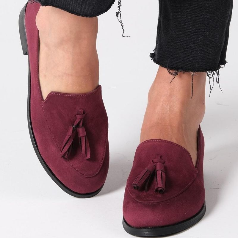 Soft Suede Loafers in Deep Plum or Rust