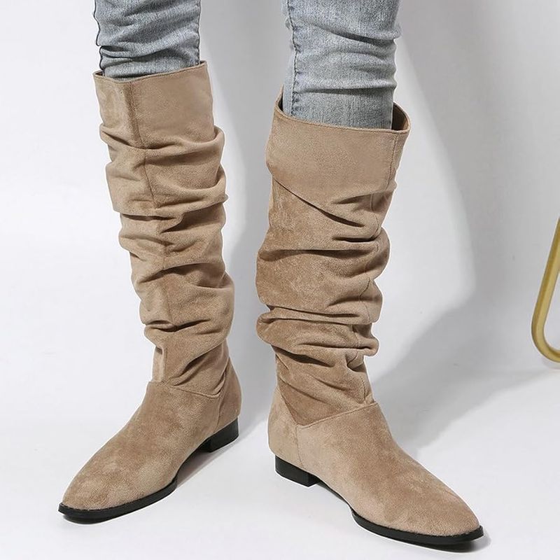 Tall Slouchy Boots (In Soft Suede)