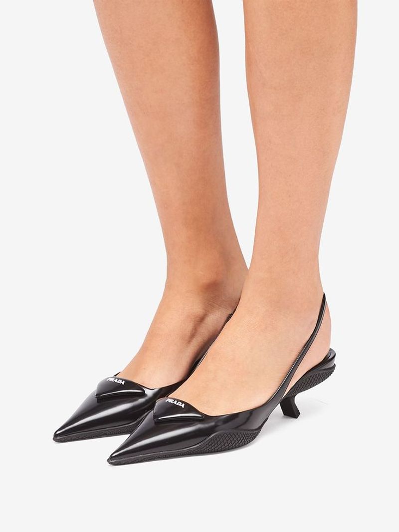 Prada Patent Leather Slingback Pumps