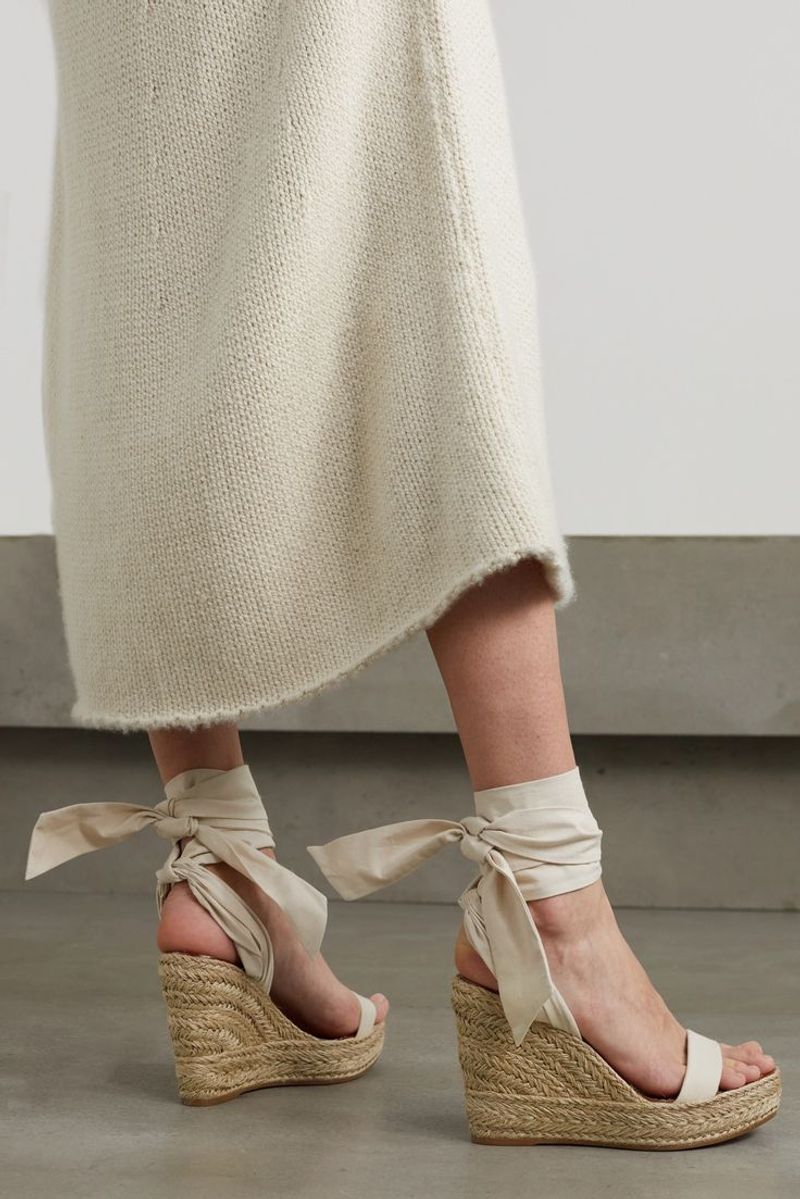 Espadrille Wedges (in Beige or Black)