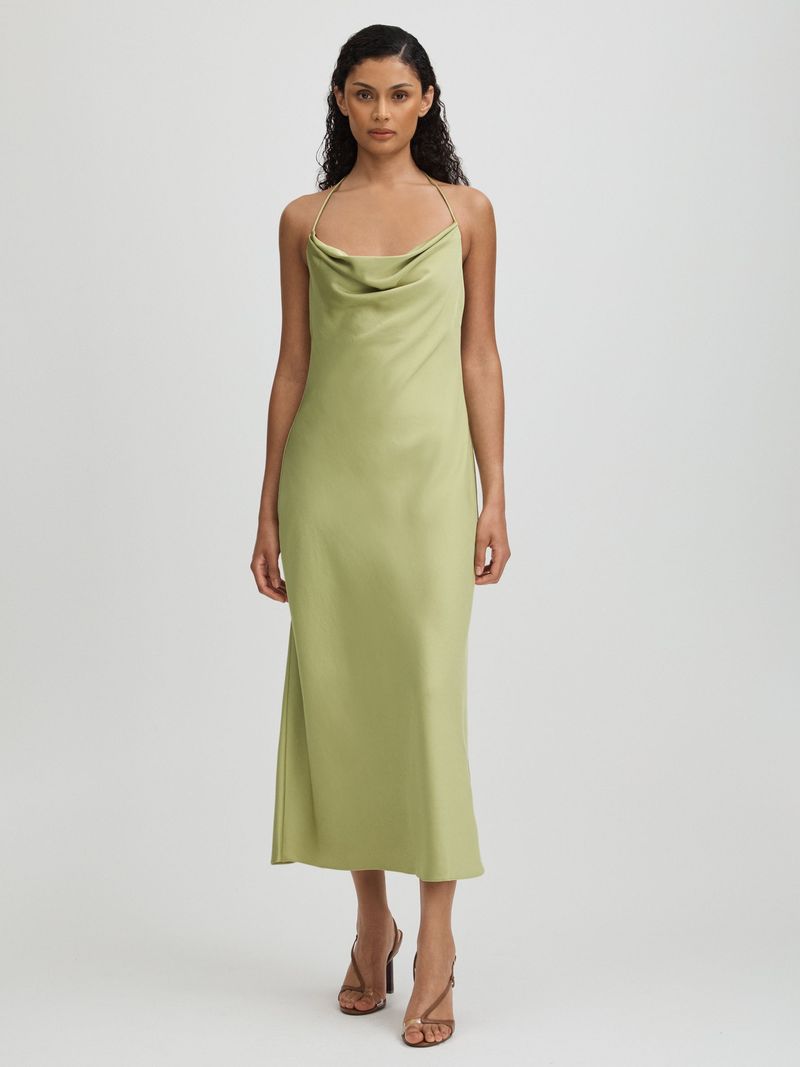 Reiss Satin Slip Midi Dress
