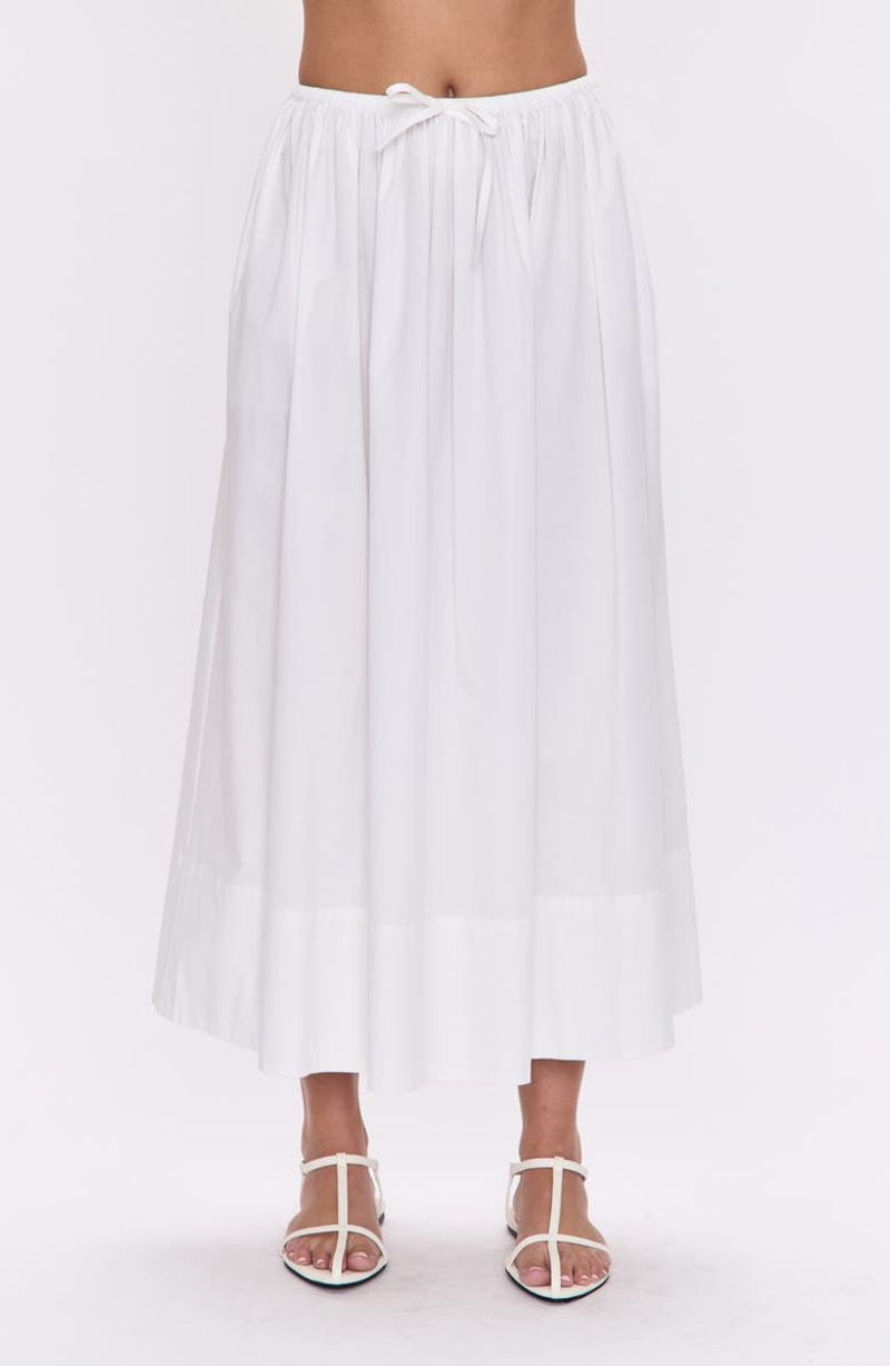 Pistola Noelle Stretch Cotton A-Line Midi Skirt