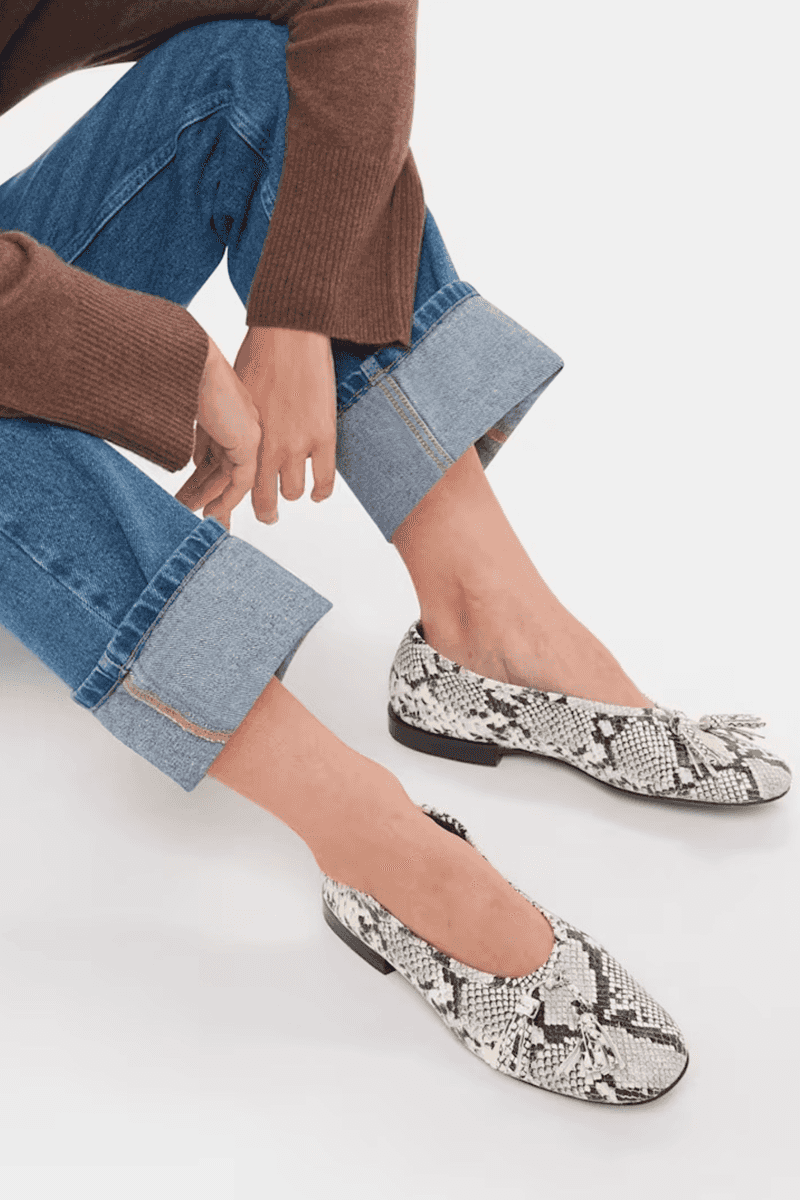 Whistles – Grey Cilou Tassel Snake Ballet Pump