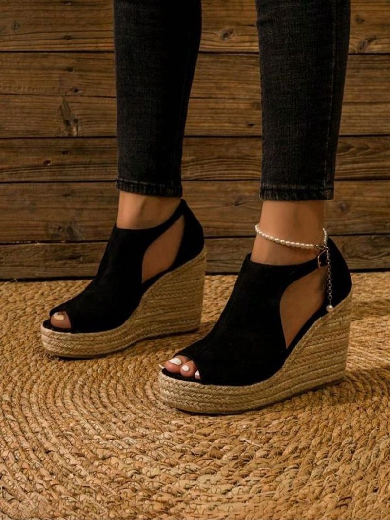 Peep-Toe Wedges (Especially Cork or Raffia)