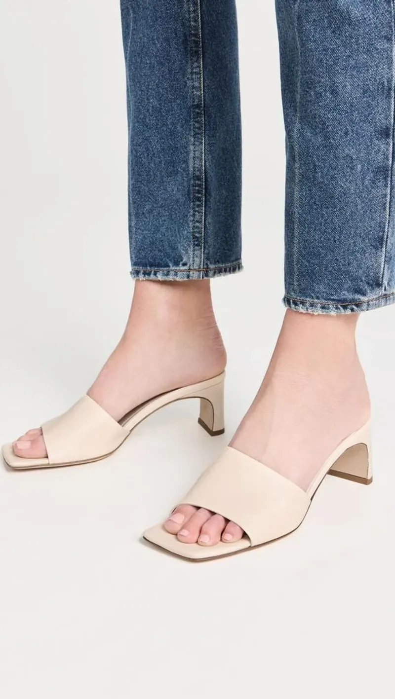 AEYDE Jeanie Snake-Effect Leather Mules