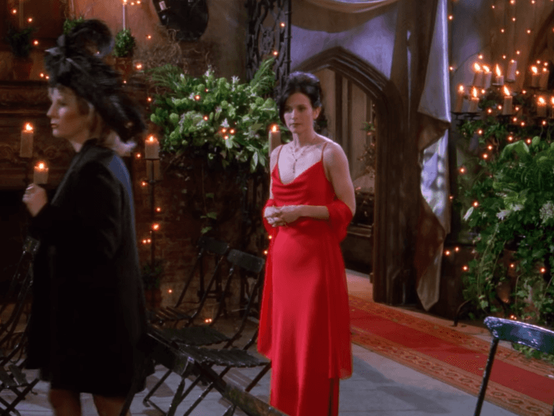 Monica’s Red Slip Dress