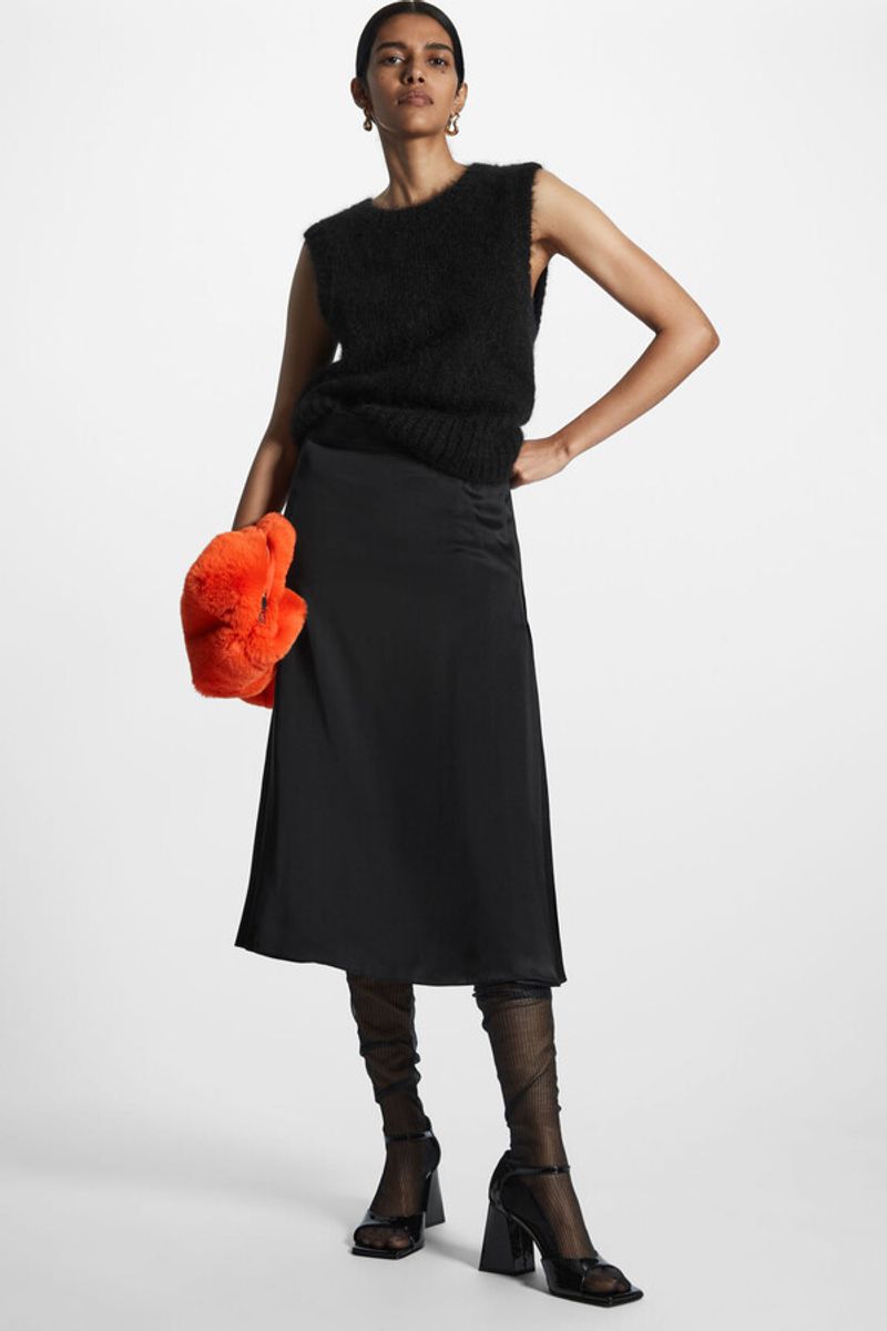COS Satin A-Line Skirt