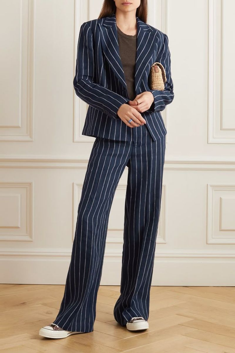 Pinstripe Suit + Converse Sneakers