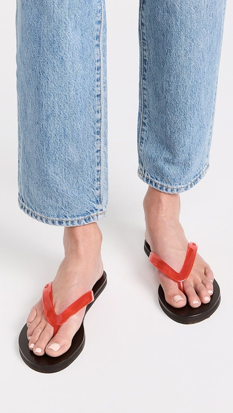 Ancient Greek Sandals Saionara Jelly in Clear Red
