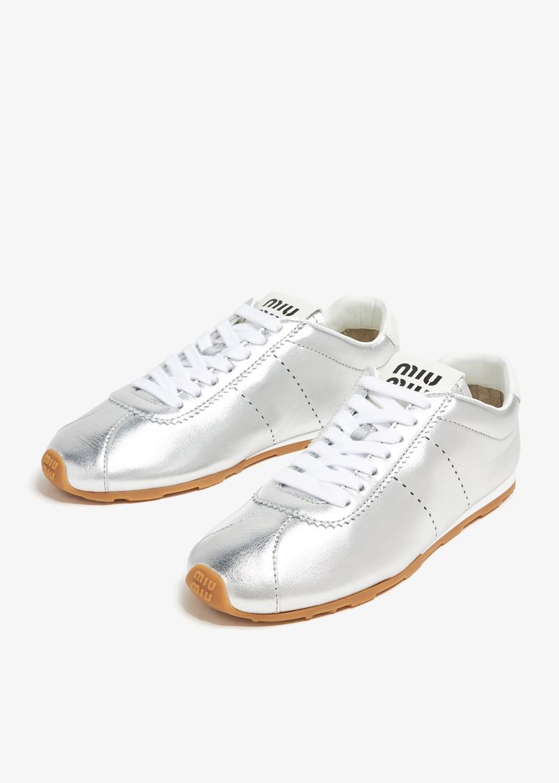 Miu Miu Metallic Leather Sneakers