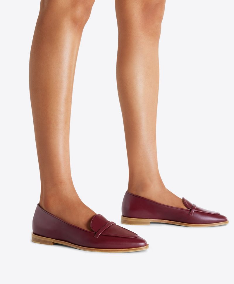 Almond-Toe Leather Loafers with Rubber Soles