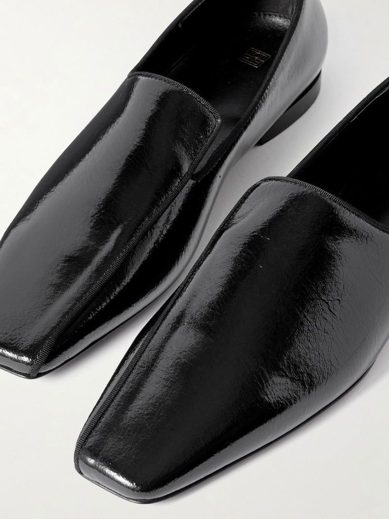 Toteme The Piped Patent-Leather Loafers
