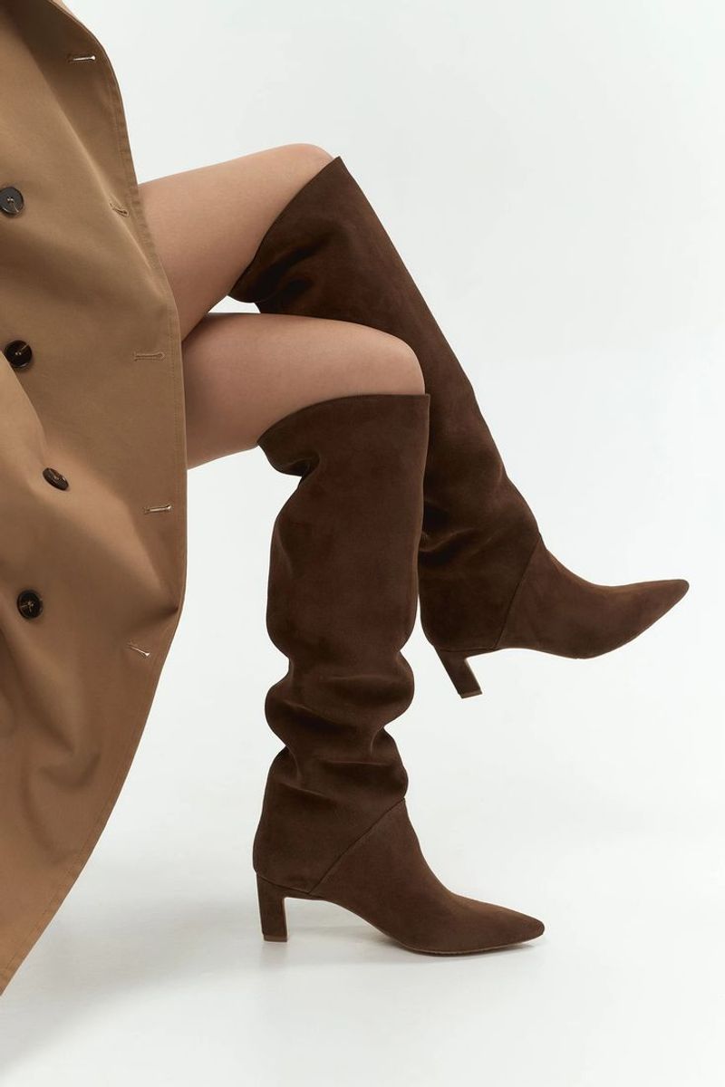 Suede or Leather Knee-High Boots