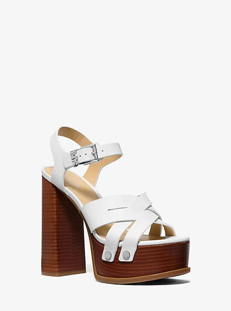 Michael Kors Nora Leather Platform Sandal