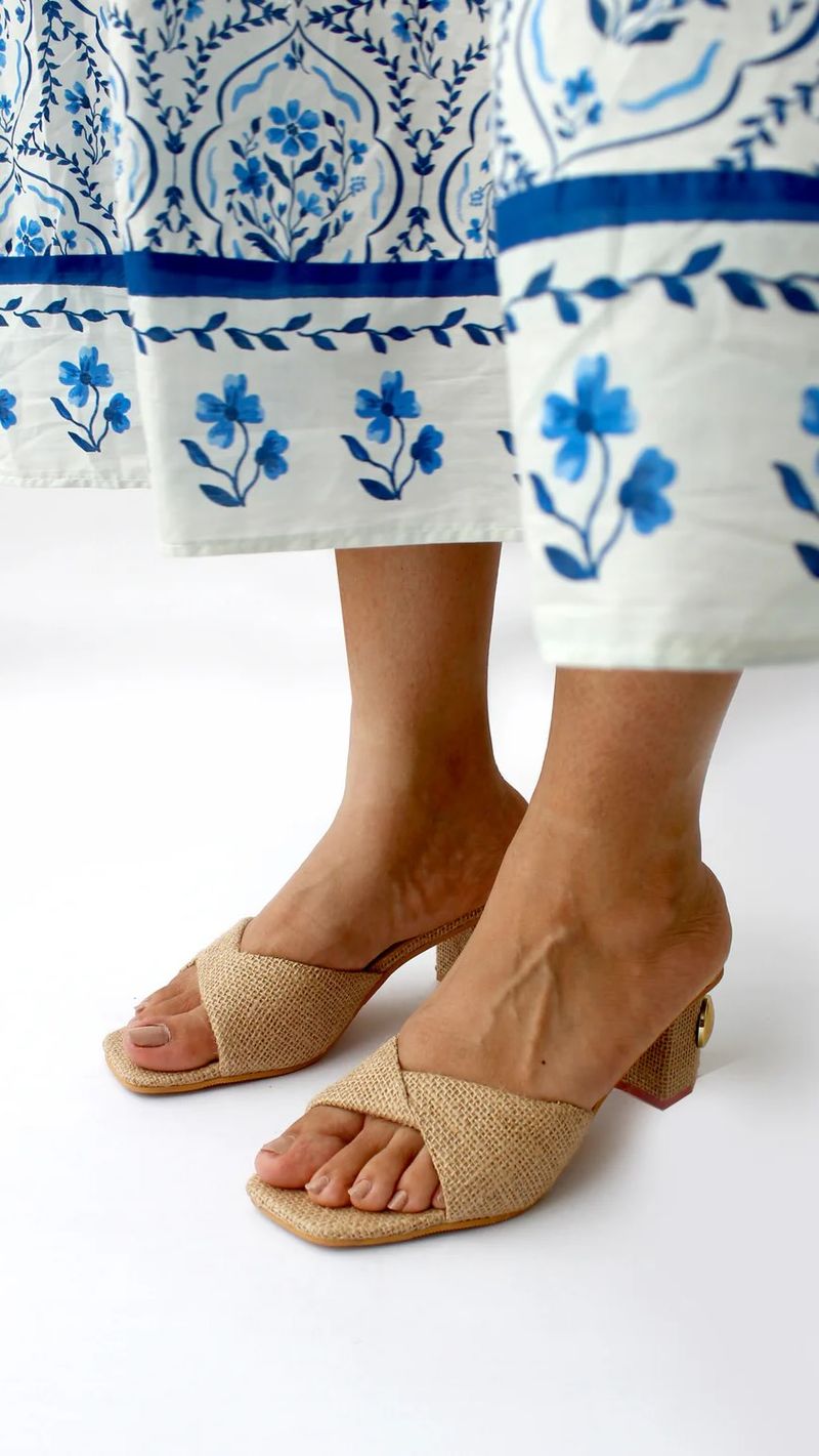 Jute-Wrapped Block Heel Sandal