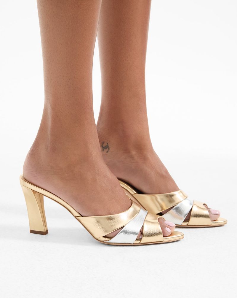 Metallic Slide Sandals