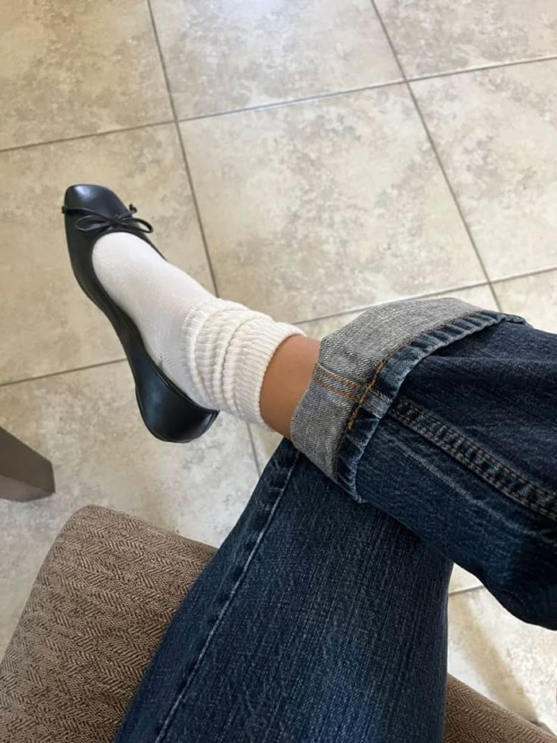 Chunky Gym Socks + Dainty Ballet Flats