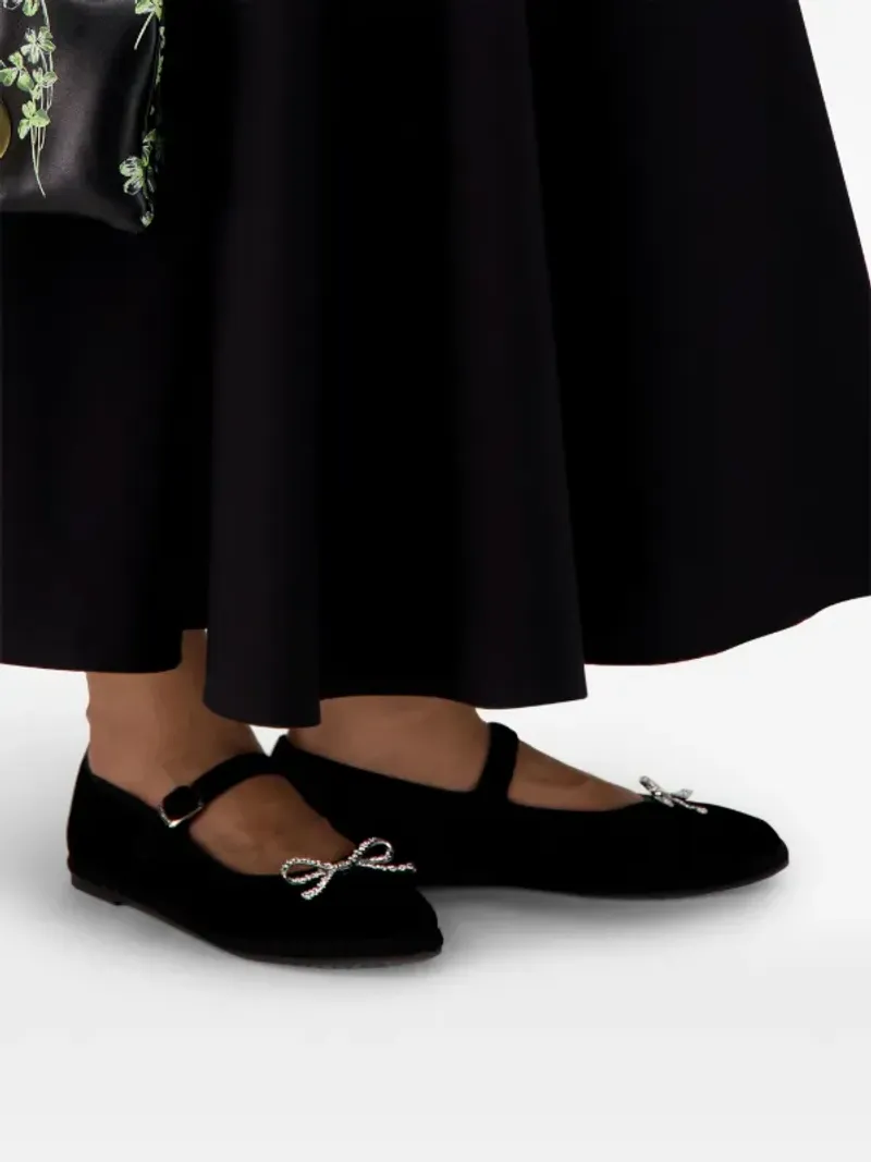 Velvet Ballet Flats with a Bow (but make it French)
