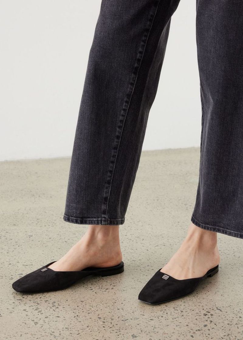 Flat Mules with Square Uppers