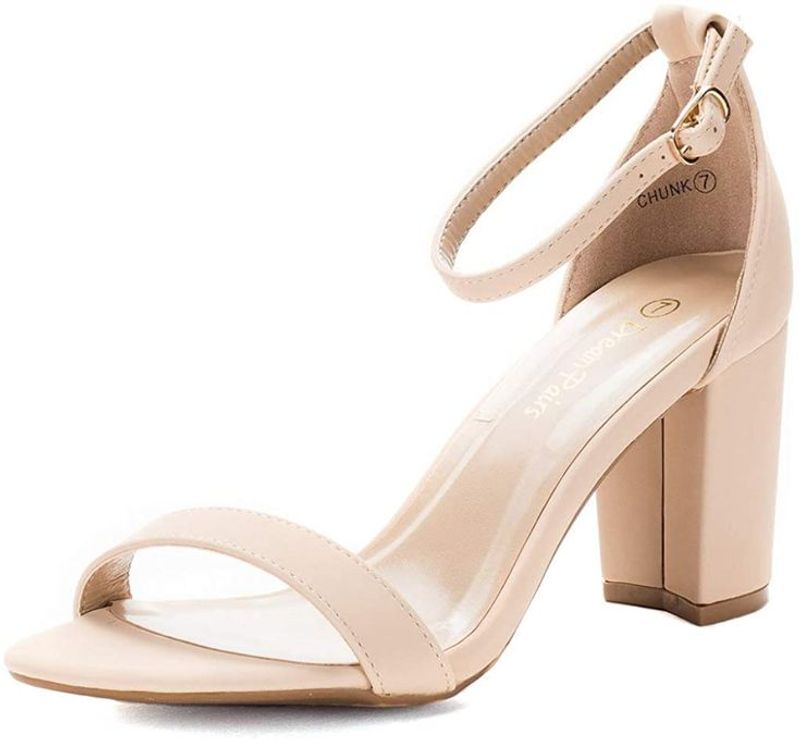 DREAM PAIRS Chunk Low Heel Pump Sandals