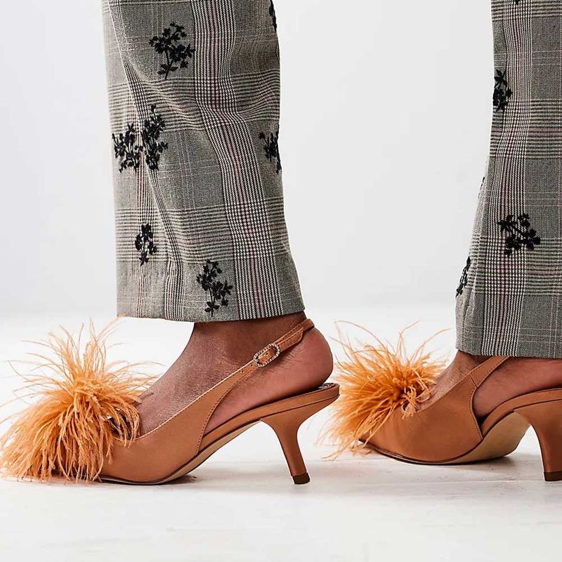 Kitten Heels with Busy Embellishments