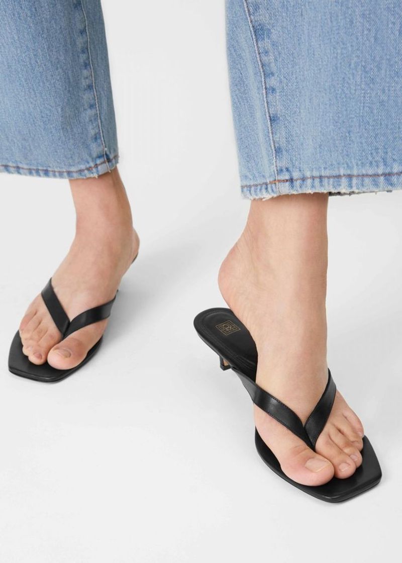 Toteme Leather Kitten Heel Sandals