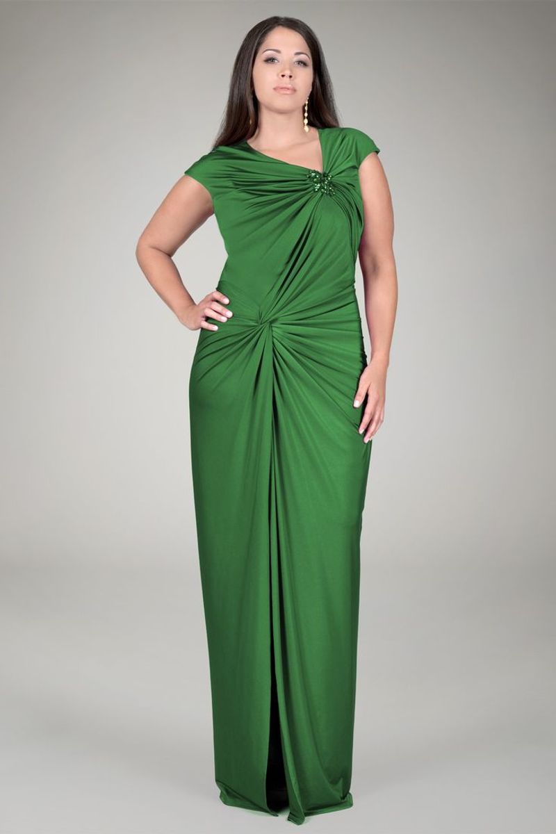 Tadashi Shoji Draped Jersey Gown