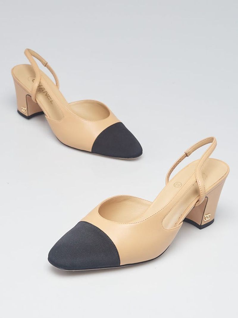 Chanel Cap-Toe Slingbacks