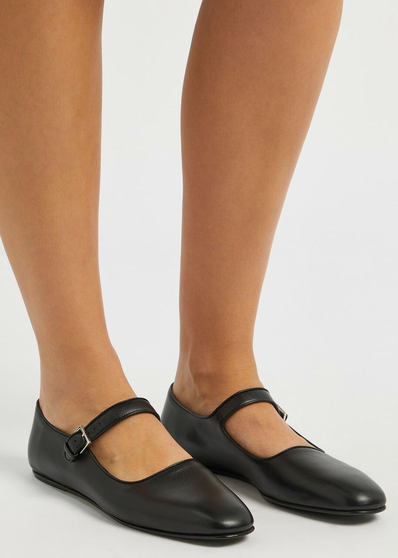 The Row Ava Leather Ballet Flats