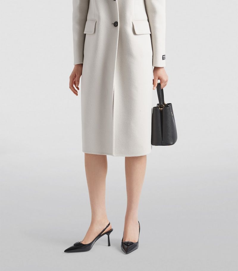 Prada Brushed Leather Slingback Pumps