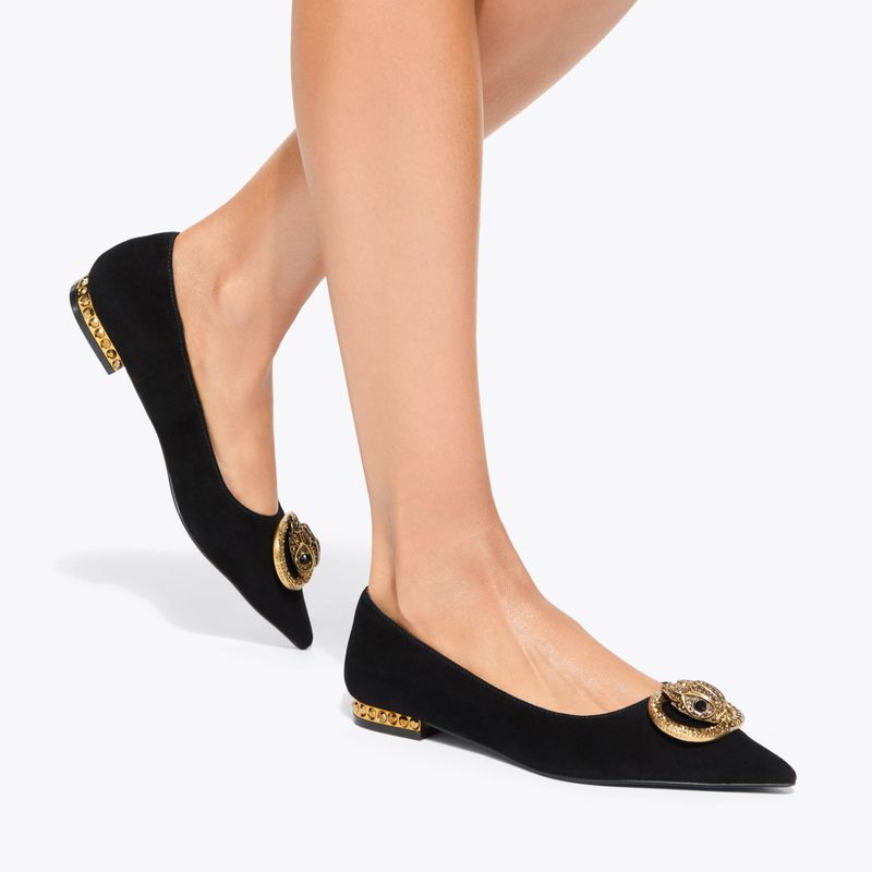 Pointed-Toe Flats in Suede or Leather