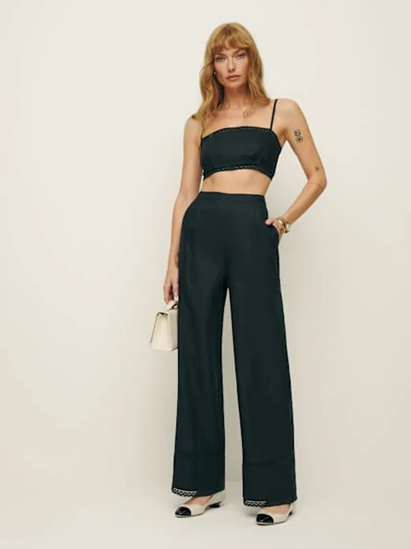 Reformation Linen Crop Top and Wide-Leg Pants Set