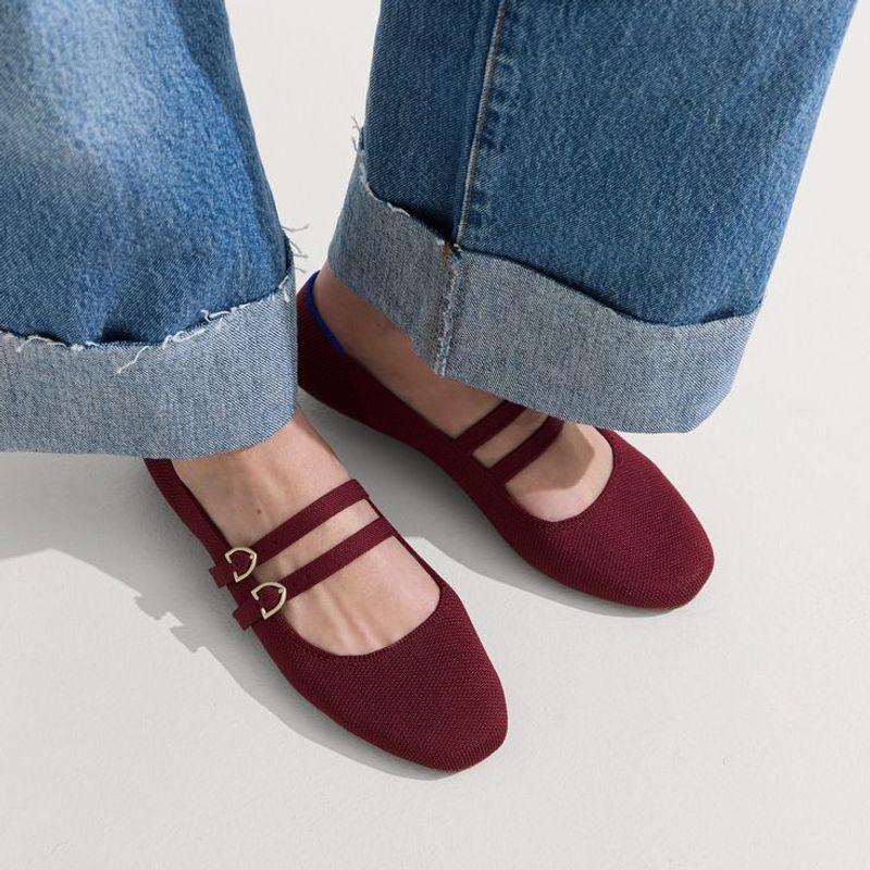 Mary Jane Flats with a Slim Strap