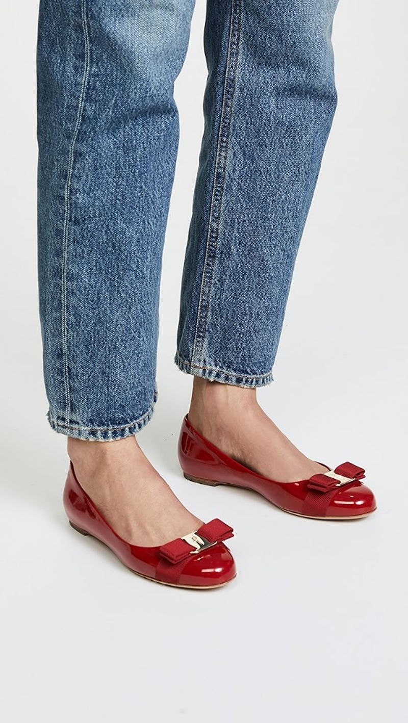 Ferragamo Varina Ballet Flats in Red